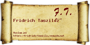 Fridrich Tasziló névjegykártya